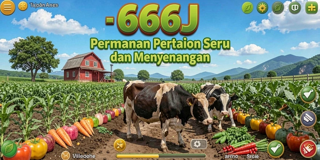 Tampilan gameplay <strong>666J</strong> dengan aktivitas bertani yang seru.