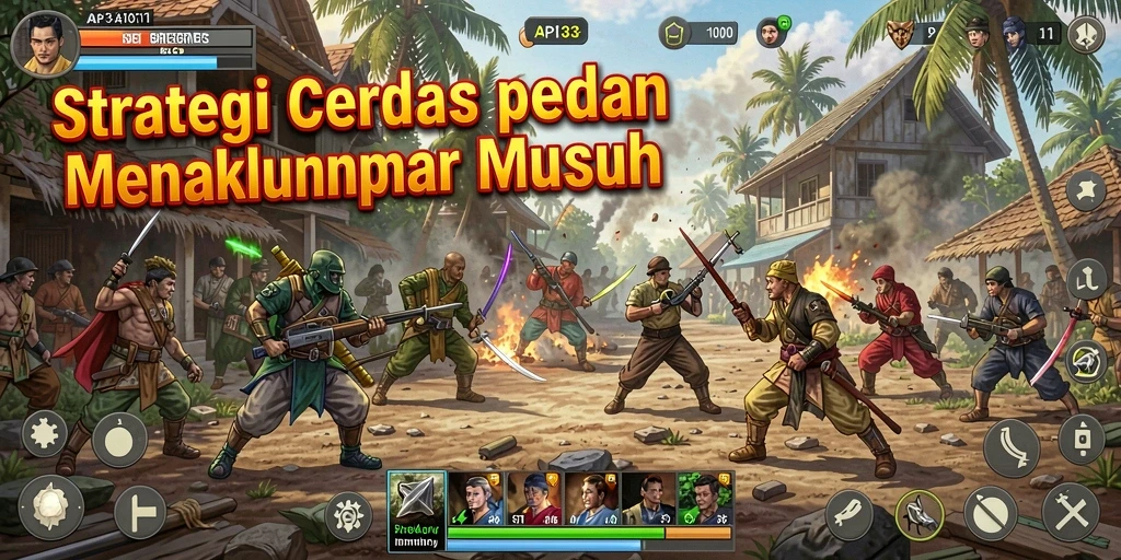 Tampilan gameplay yang menegangkan di API33, menunjukkan strategi yang diimplementasikan.