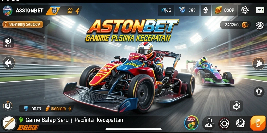 Tampilan gameplay yang mendebarkan dari ASTONBET dengan aksi balap yang cepat.
