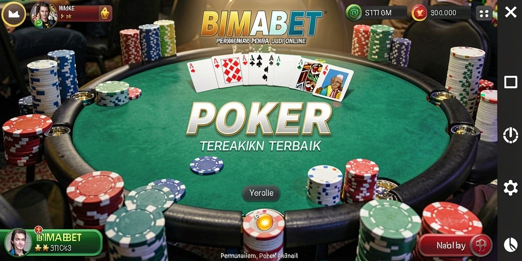 Tampilan gameplay Poker yang menarik di BIMABET.