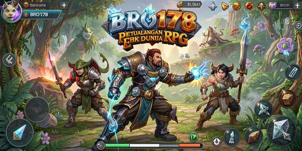 Screenshot gameplay BRO178 memperlihatkan pertarungan epik dan karakter unik.