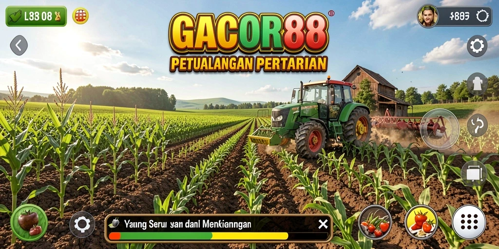 Tampilan gameplay GACOR88 yang seru dan interaktif di dunia pertanian.