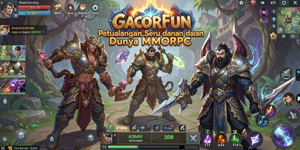 Menampilkan gambar pertarungan epik dalam dunia GACORFUN.