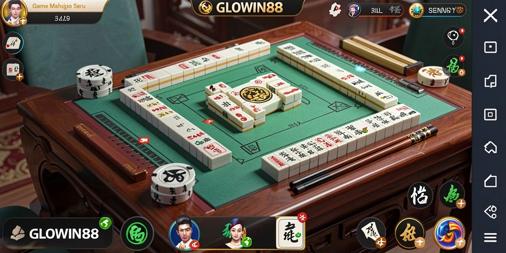 Gameplay menarik GLOWIN88 dengan desain ubin Mahjong yang menawan.