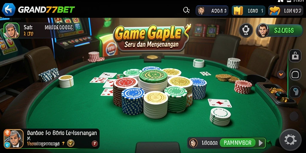 Tampilan gameplay Gaple di GRAND77BET yang seru dan kompetitif.