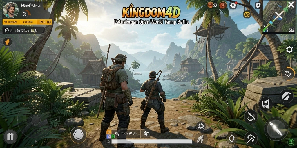 Tampilan gameplay Open World KINGDOM4D yang memukau.