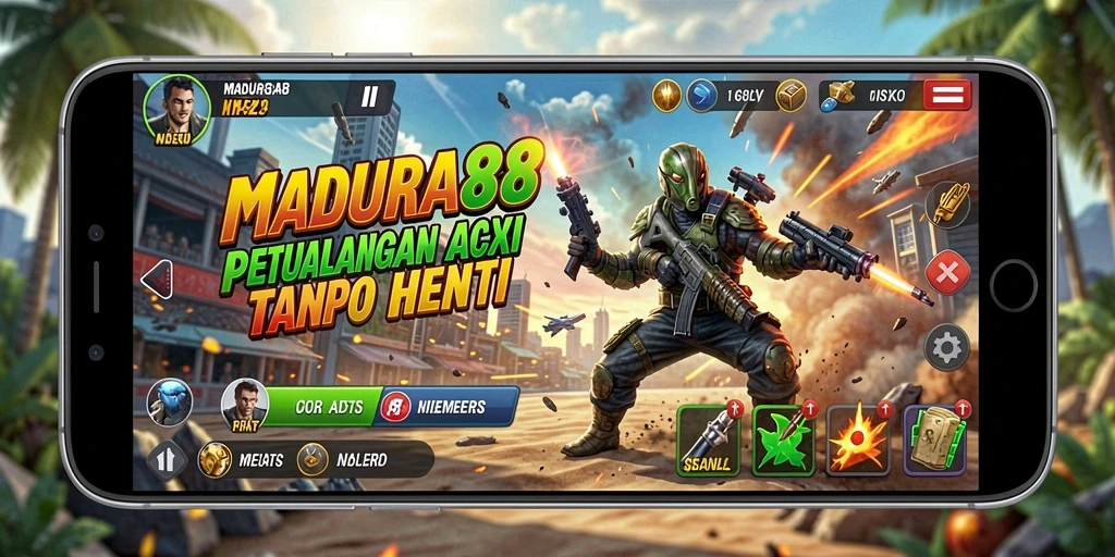 Tampilan aksi mendebarkan dalam gameplay MADURA88.