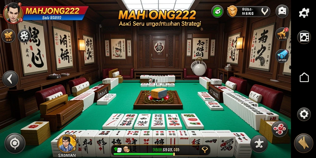 Screenshot gameplay penuh aksi dari MAHJONG222.