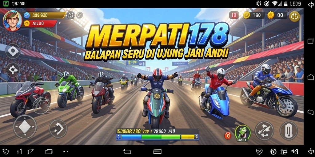 Screenshot dari gameplay MERPATI178 dengan pengalaman balapan yang mendebarkan.