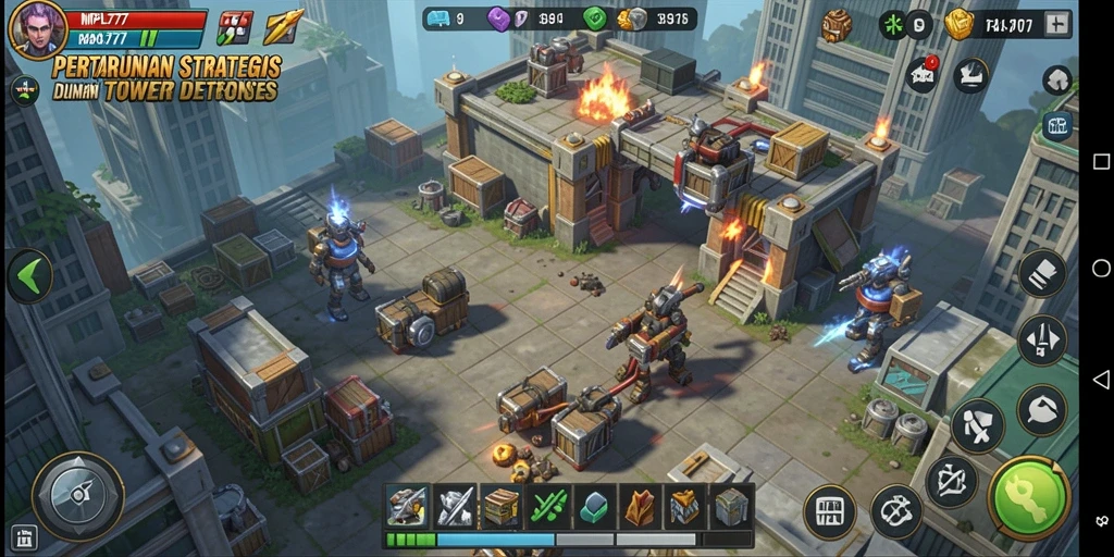 Tangkapan layar MPL777 menampilkan aksi menegangkan dalam gameplay Tower Defense.