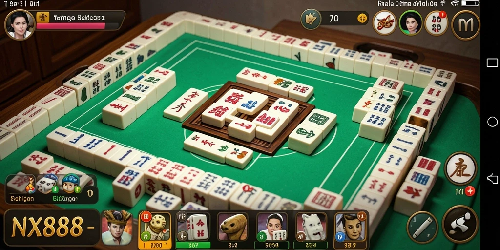 Tampilan gameplay NX888 yang menawan dalam permainan Mahjong.