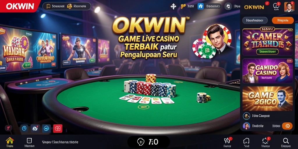 Gameplay Live Casino OKWIN dengan dealer langsung yang profesional.