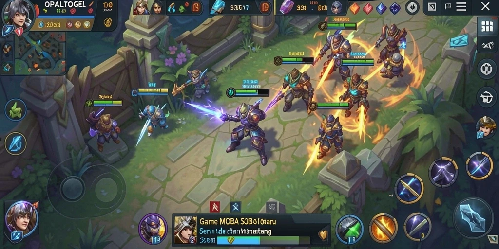 Tampilan gameplay menarik dari permainan MOBA OPALTOGEL.