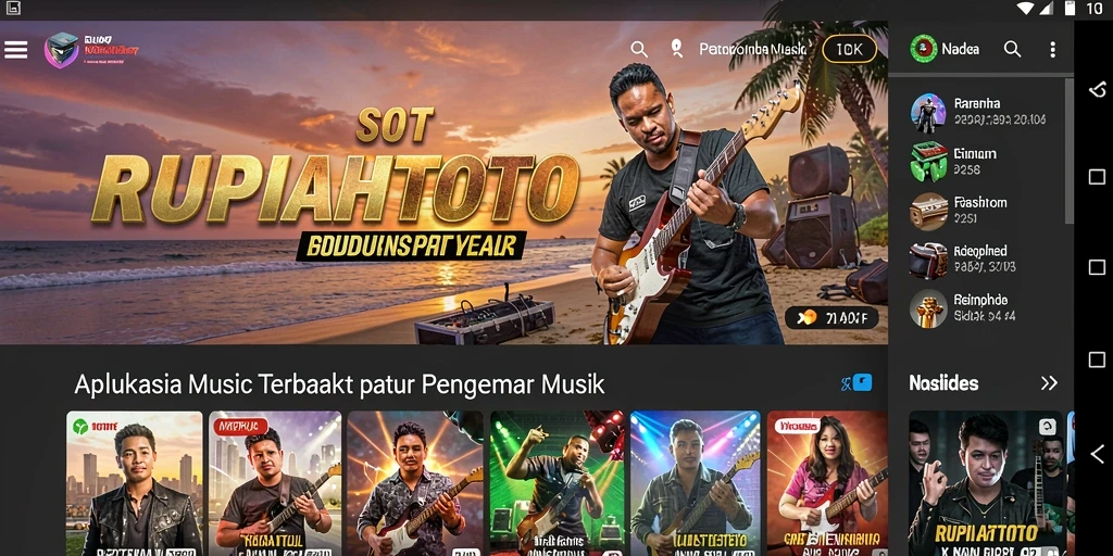 Tampilan gameplay RUPIAHTOTO dengan fitur musik interaktif.