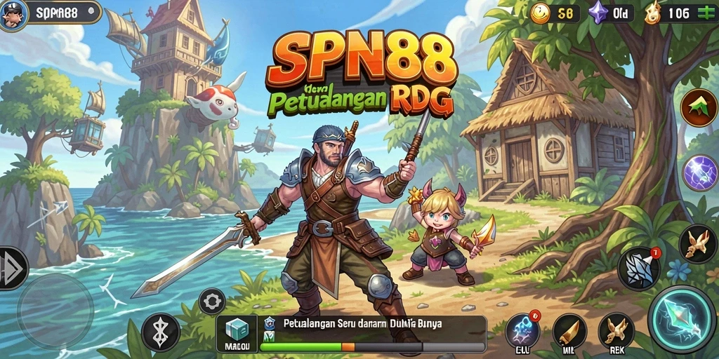Screenshot menampilkan aksi seru dalam gameplay RPG SPN88.