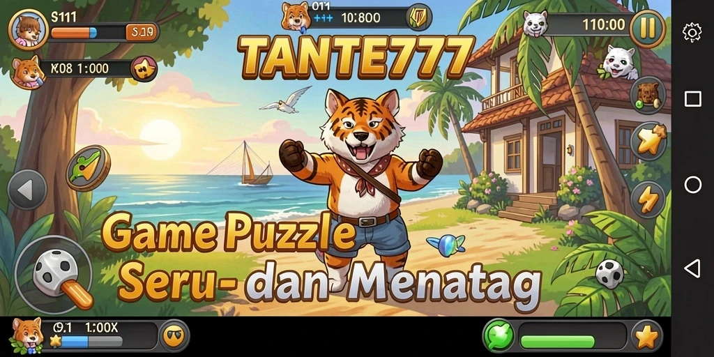 Tampilan gameplay seru dari TANTE777 di level puzzle.