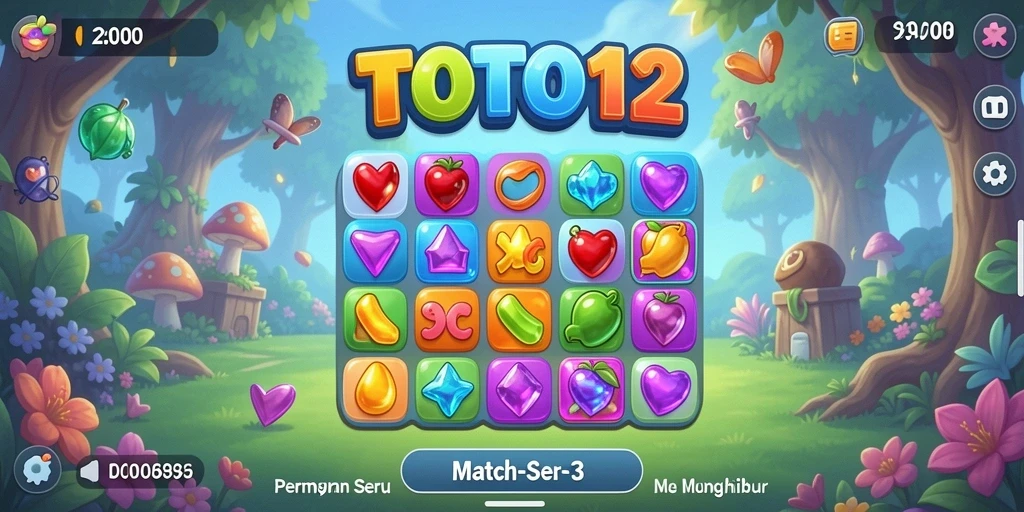 Gameplay seru TOTO12 dengan kombinasi warna-warni Match-3.