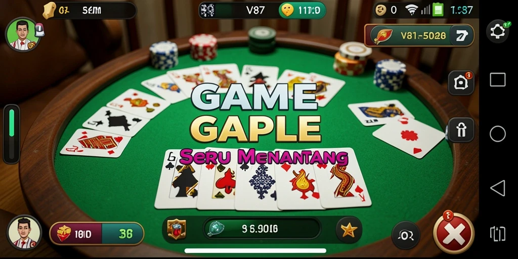 Tampilan gameplay seru dan interaktif di V87 Gaple.
