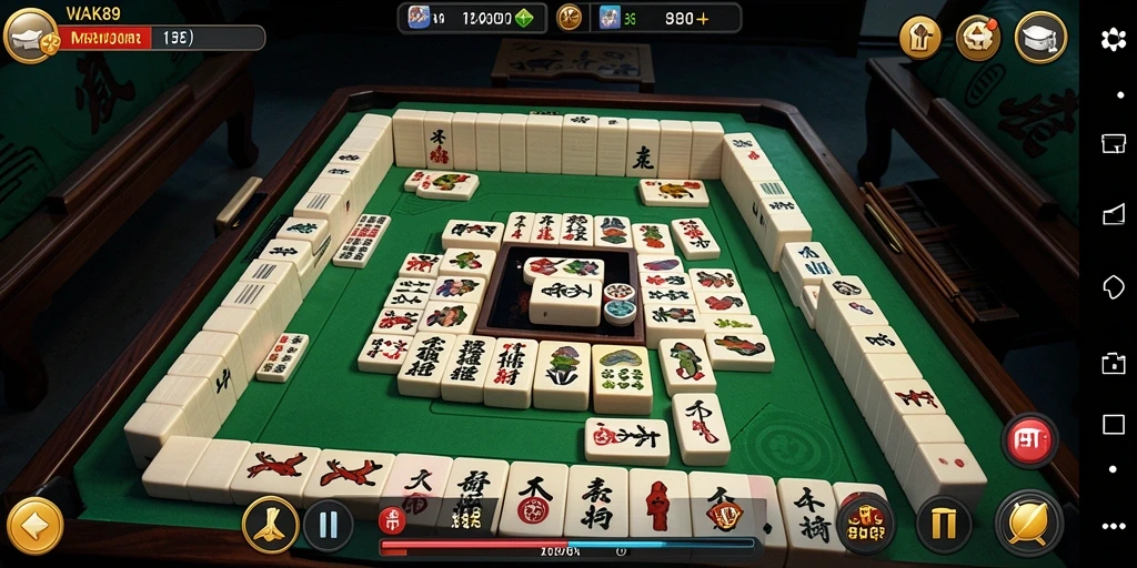 Tampilan gameplay WAK89 yang seru dalam permainan Mahjong.