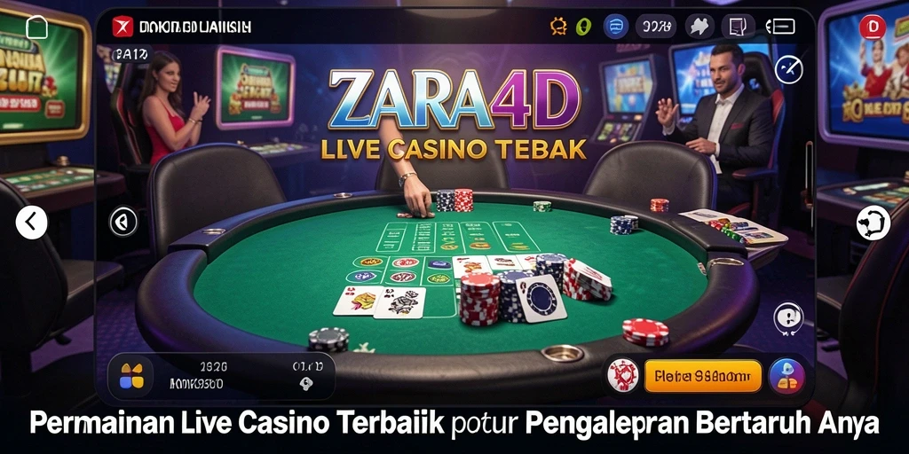 Screenshot menunjukkan suasana permainan Live Casino yang mendebarkan.